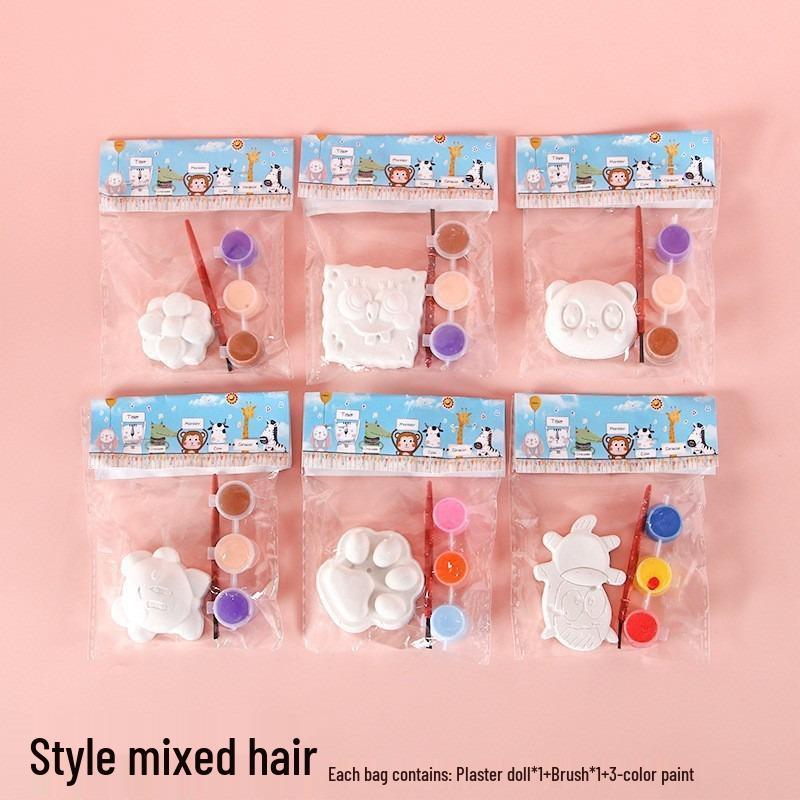 Детская 3D раскрашиваемая гипсовая кукла - Обучающая DIY ручная раскраска