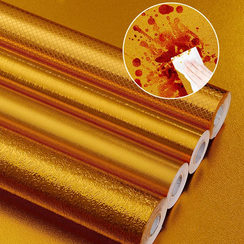 Złota Samoprzylepna Tapeta Dekoracja Stołu Buddy Renowacja Ognioodporny Złoty Papier Dekoracja Domu