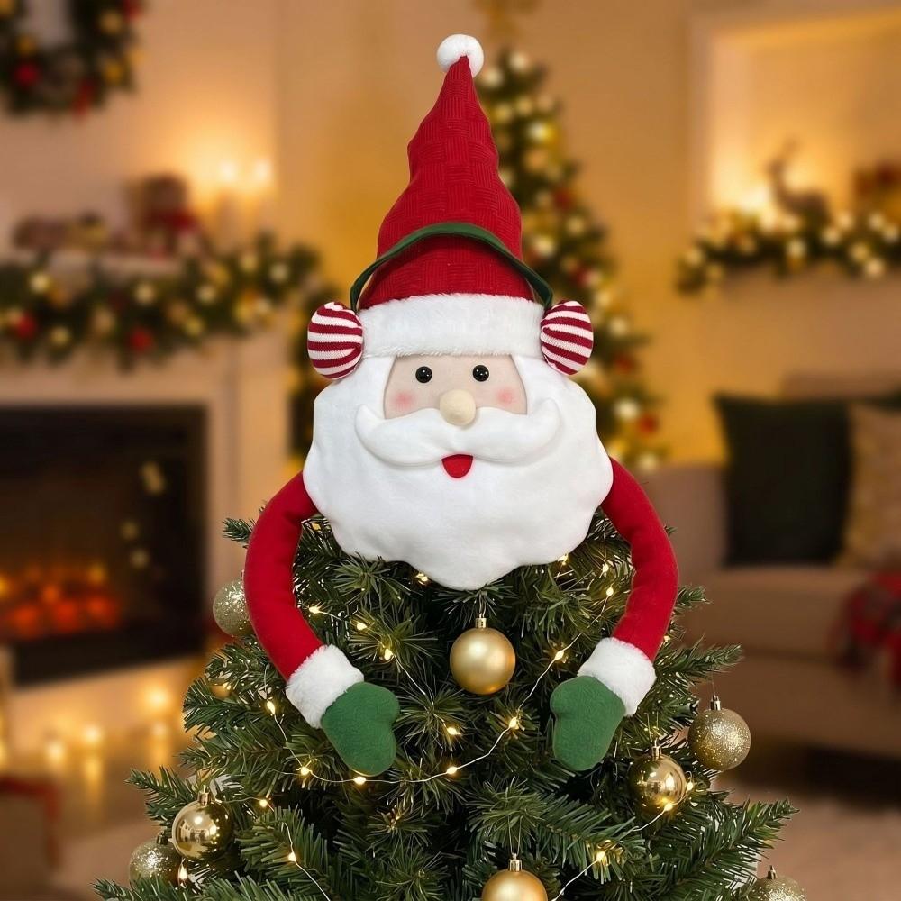 Elk Snowman Hugger Tree Decor Cartoon Santa Claus Reindeer Tree Topper Christmas