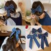 Denim Blue Ribbon Bowknot Hair Clips For Woman Girls Sweet Elegant Ponytail Hairpins Duckbill Clip Hair Accessories Gift