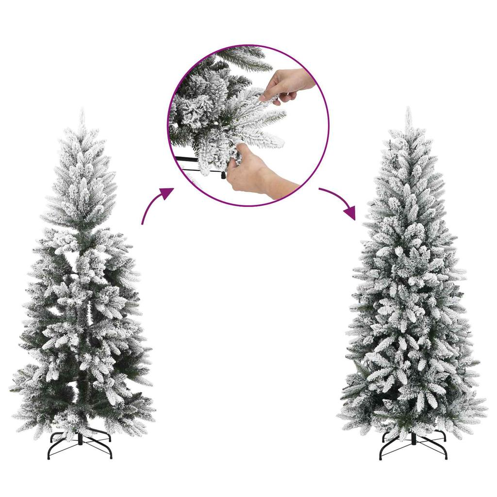 Artificial Foldable Christmas Tree White 120 cm PVC and Steel