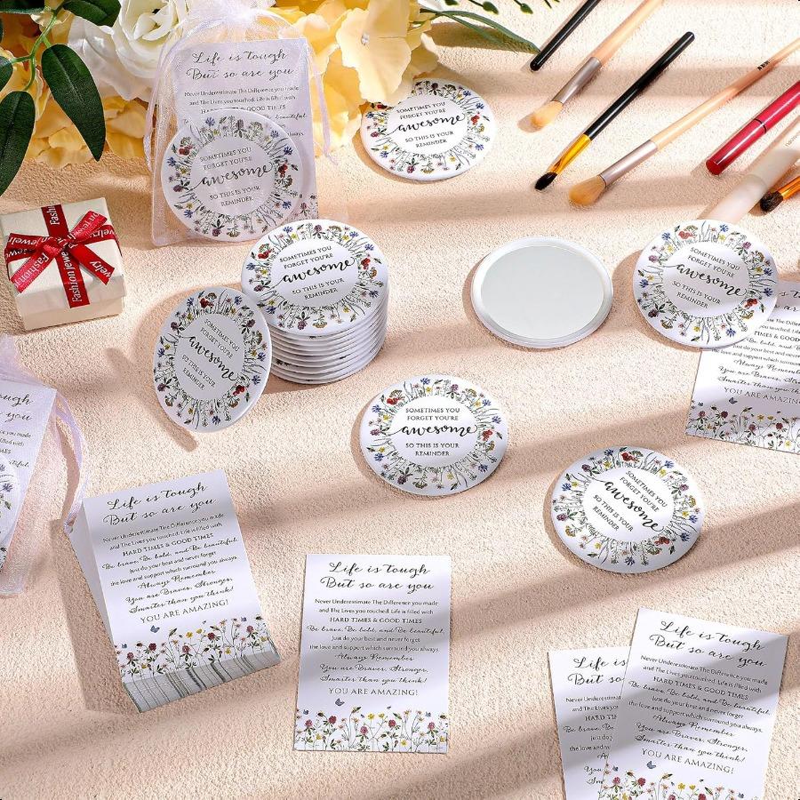 

50 шт. Вдохновляющее компактное зеркало для женщин Иногда ты забываешь, что ты потрясающая Карманное зеркало для макияжа Зеркало для сумочки Мотивационная карточка United States