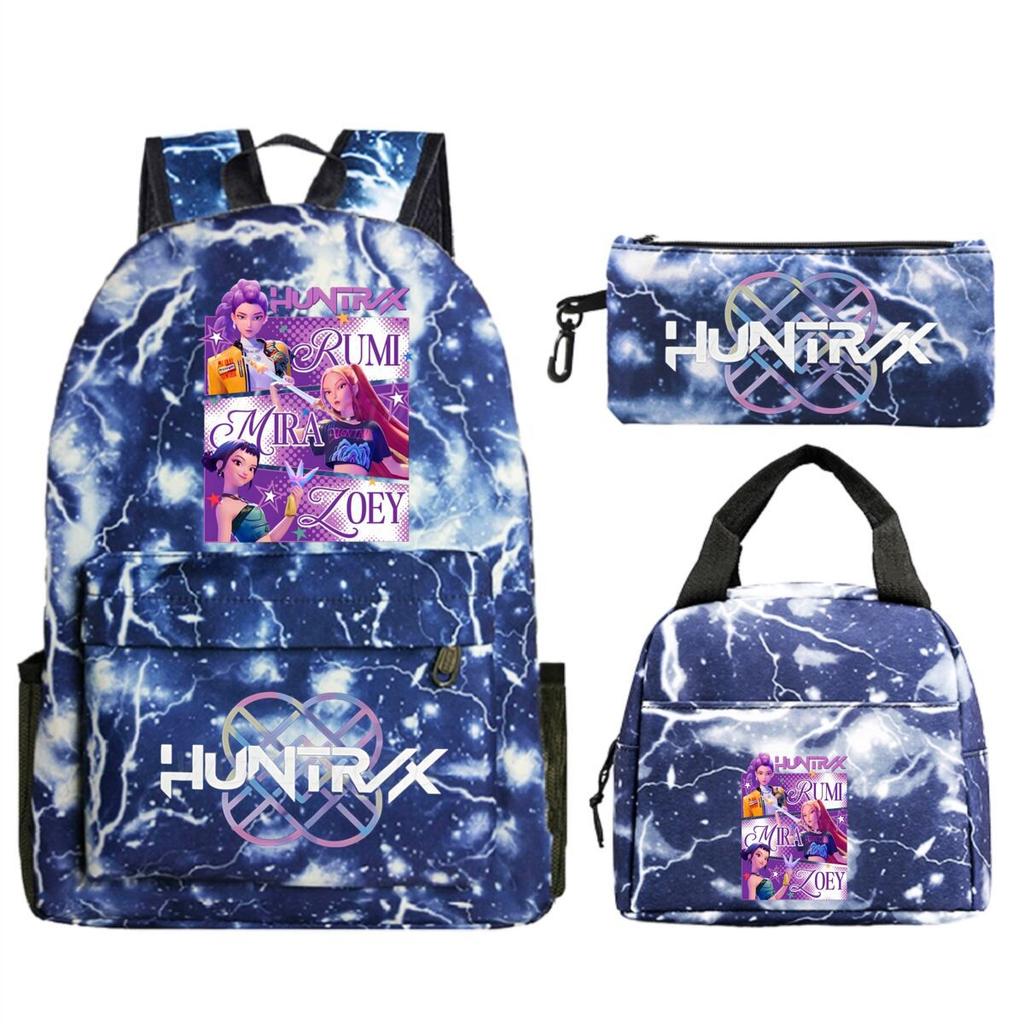 Animation Cartoon With Peripheral Printing Children'S Spine Backpack Set, Primary And Secondary School Student Leisure Schoolbag