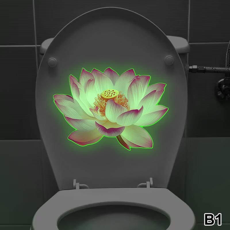 

Светящаяся в темноте наклейка на унитаз Наклейка на стену Лотос Самоклеящаяся съемная наклейка Декор для ванной комнаты Наклейка на автомобиль Домашний декор B1