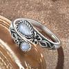 Damen Ring Mondstein Ring verstellbar Ring Boho Vintage Löffel Ring