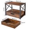 IBUYKE Wooden Printer Desk Storage Rack with Drawer Desktop 44cm X 29cm X 33cm Easy JPTLJ006H 2-Tier Stand, (Bottom Tier), & Under-Desk Storage, (W)
