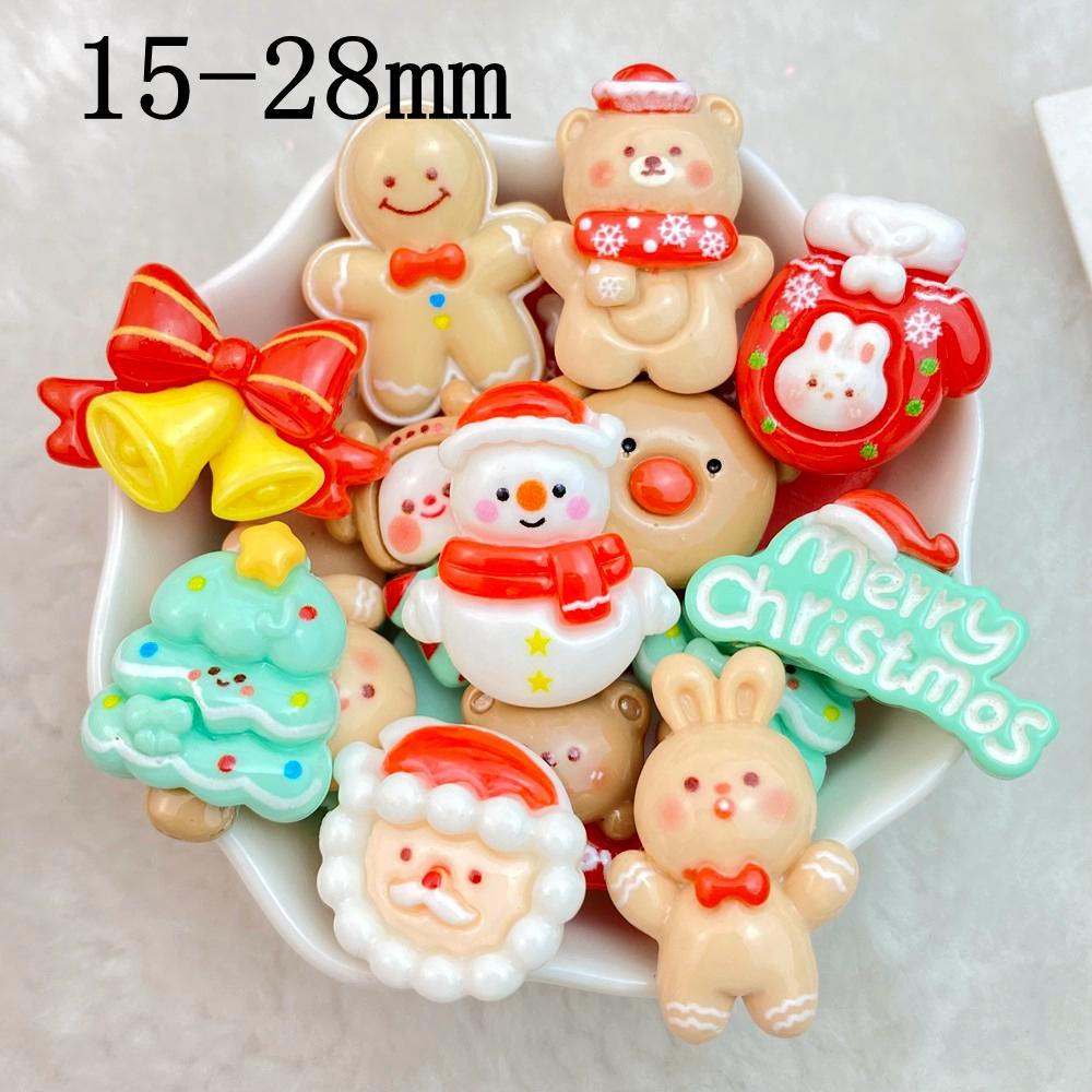 

10 Pcs New Cute Cartoon Rabbit, Old Man, Snowman Christmas Seris Collection Resin Scrapbook Diy Jewelry Wedding Hairpin