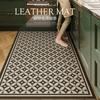 Simple Kitchen Floor Mat Water Absorbent and Anti-Slip with Vintage Style and Durable Silica Gel Rug for Home Decoration