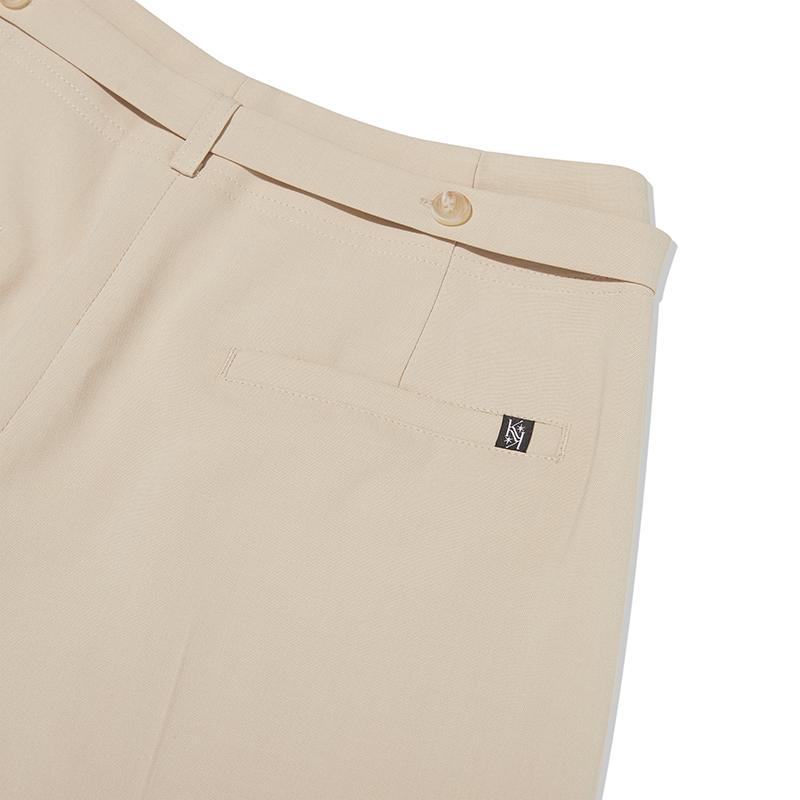 Kirsh Collection Belt Point Double-Pleat Pants [Beige]