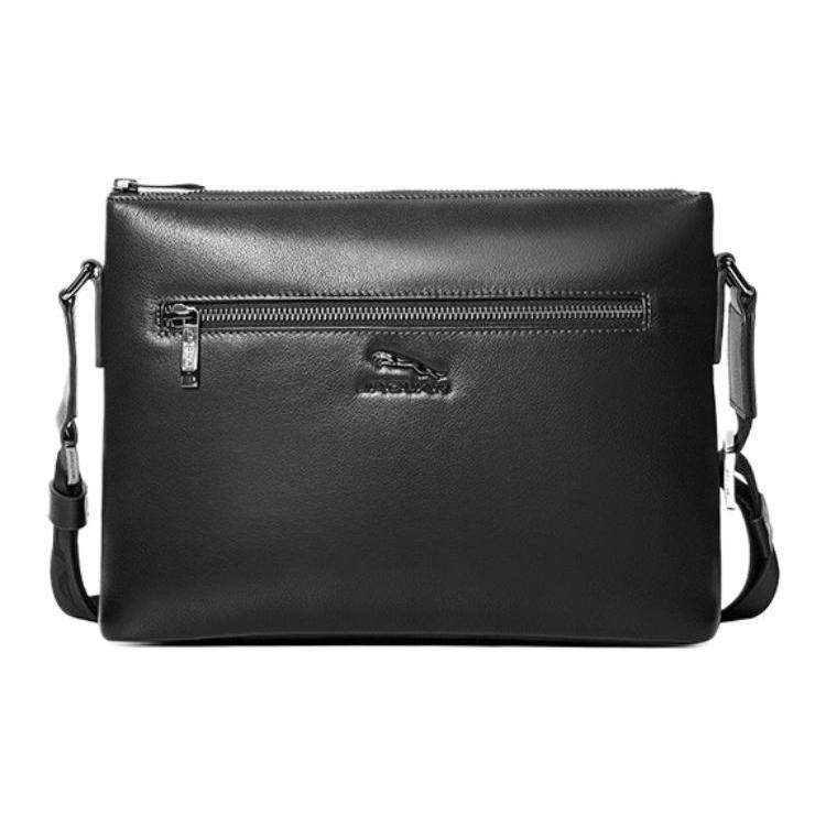 New JAGUAR Top Grain Cow Leather Crossbody Bag, Shoulder Bag Men's Black JA1T1201023101
