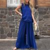 2-teiliges Sommer-Outfit für Damen, ärmelloses Tanktop und Hose mit weitem Bein, lässiges Lounge-Set aus Leinen und Baumwolle, passendes Strand-Set