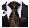 Men 8cm Wide Silk Wed Neck Tie Cufflinks Brooch Pin Handkerchief Business Wedding Party Suits Groom Accessories Gift