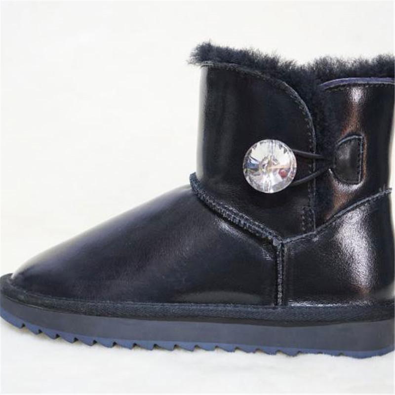 100% натуральная кожа 2024 года Женская обувь из овечьей шерсти Сапоги для снега Ботинки — фото 3