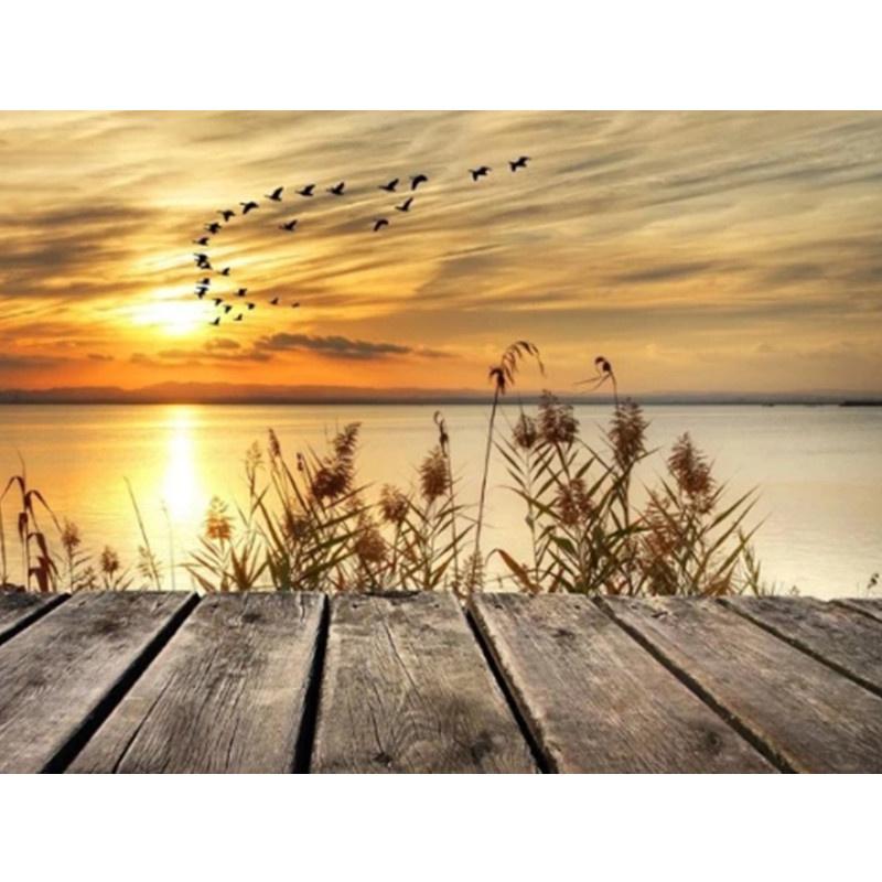 5D DIY pictura cu diamante seara nor mare peisaj arta broderie cu diamant kit punct de cruce complet stras mozaic Home Decor