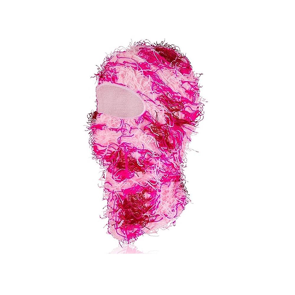 Single-Hole Knitted Prank Mask: Acrylic Yarn Balaclava for Outdoor Warmth