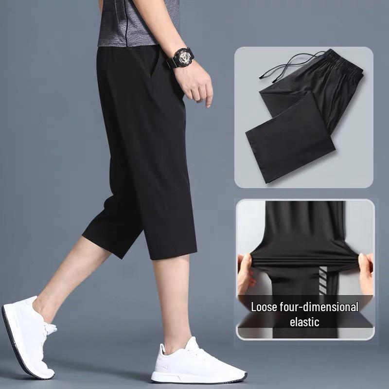 Men's Summer Casual Elastic Shorts - Lightweight Loose-Fit Capri Beach Pants Plus Size