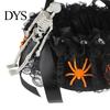 Durable Halloween Basket Black Flower Girl with Handle And Bow, Gothic Satin Lace for Wedding Ceremony, Bridal Party, Home Decor Decorative Masquerade