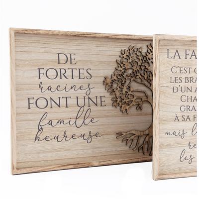 [R8316] - Holzplakette 'Lebensbaum' Vintage - 40x30 cm