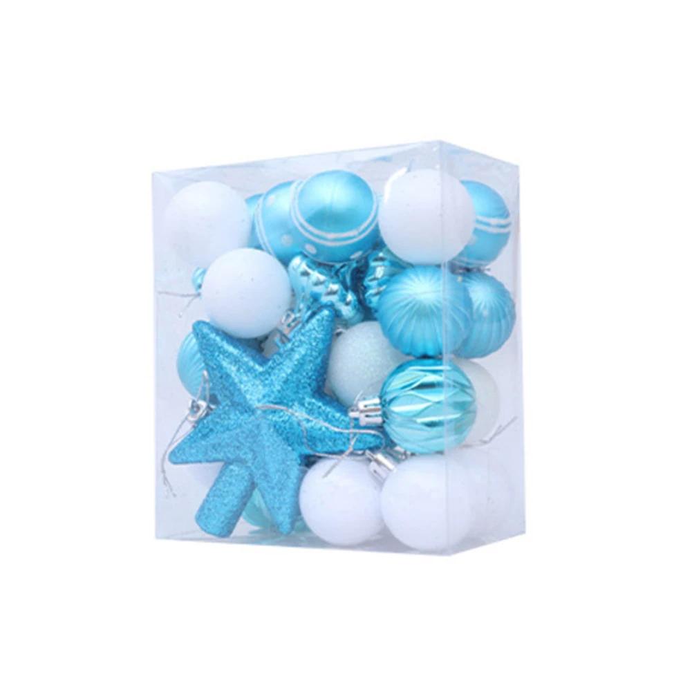31-Pcs Christmas Ball Tree Ornament Set Hanging Ornaments Ball Plastic Tree 5x4cm For Exquisite Glitter Finish Home Decor