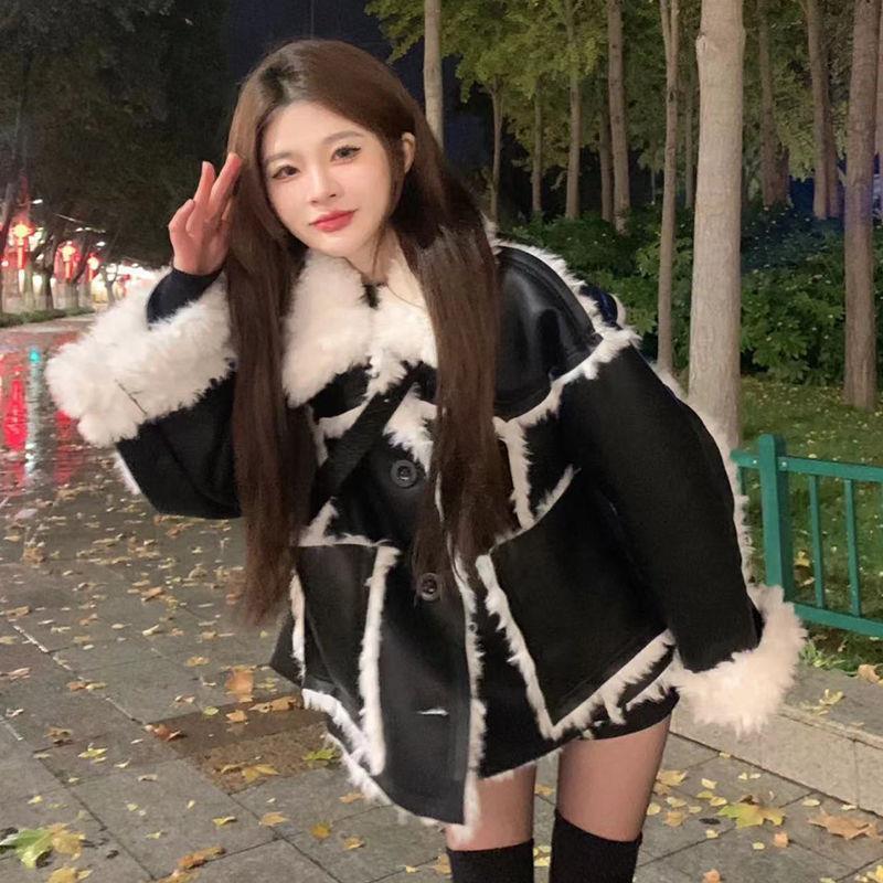 Imitation lamb wool cotton coat women's winter new deerskin fleece fur fur top loose thickened cotton coat