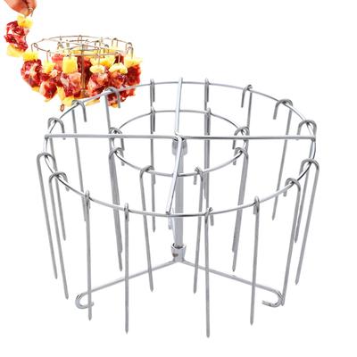 Air Fryer Stand Can Stainless Steel Grill With 24 Skewers Air Fryer Skewer Rack Stainless Steel Wire Rack Kitchen Gadgets Grill