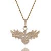 Trendy Hip Hop Men's Necklace: Big Wing Pendant with Copper and Zircon