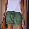 Women's Elastic Waist Tassel Denim Shorts