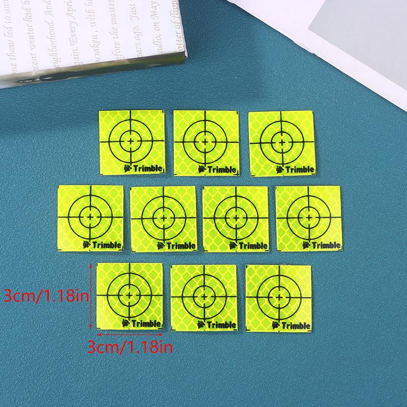 

10 шт. Флуоресцентный зеленый лист Светоотражающая наклейка Размер 30 40 50 60 мм Светоотражающий лист для тахеометра Trimble для съемки