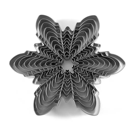 10Pcs Christmas Snowflake Cookie Cutter Set Stainless Steel 3D Tree Mold Non-Stick Baking Tools for Holiday