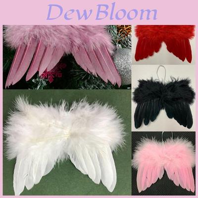 Luxurious Feather Angel Wings Vintage Chic Christmas Tree Hanging Ornament For Elegant Holiday Decor
