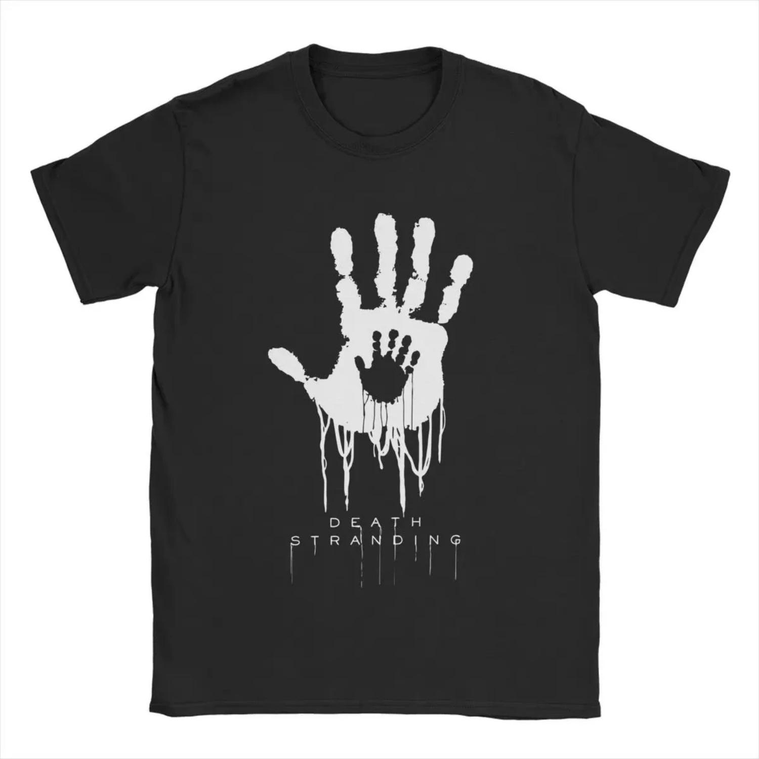 

2025 Summer Vintage Death Stranding Hand T-Shirt O Neck Cotton T Shirt Kojima Hideo Short Sleeve Tee Shirt Gift Idea Clothes S чёрный