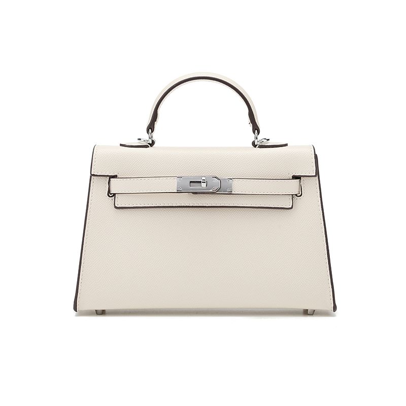 

Women s Fancy Second-Generation Silver Buckle Leather Bag Milkshake White 19cm Silver Buckle