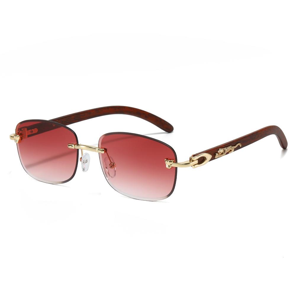 Frameless Sunglasses, Personalized Leopard Square Glasses, Men'S And Women'S Sunglasses.