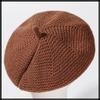 Simple CZ479 [White Fang] Beret, Braided, Natural, Cute, Hat, Stylish, Elegant, Women's (Black)