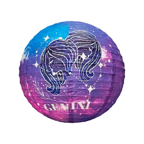 Papírový lampion s vesmírnou tématikou, lampion souhvězdí, lampion v čínském stylu k zavěšení, kulatý lampion, stropní dekorace na párty, narozeniny, dekorace do pokoje