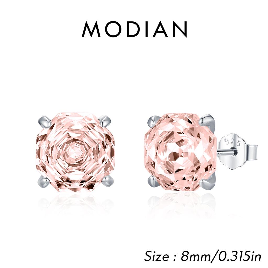 925 Sterling Silver Polygon Multi-Color Rose Cut Cubic Zirconia Luxury Stud Earrings For Women Party Fine Jewelry