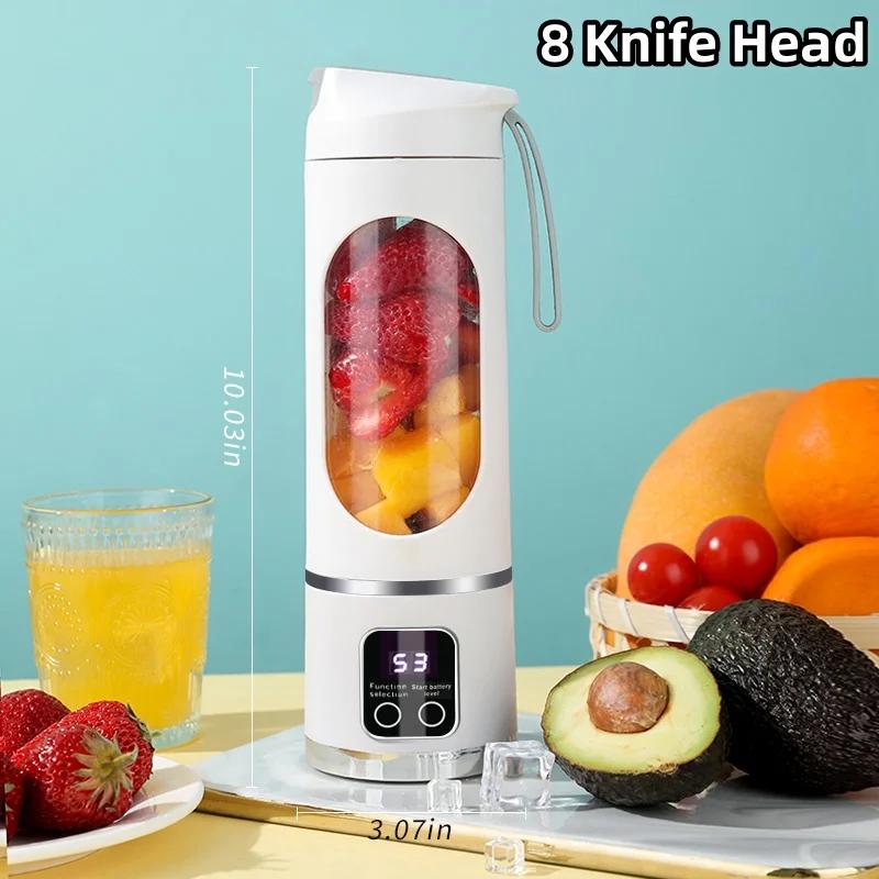 

New Portable Electric Digital Display Juicer Cup 450ML Large Capacity 1500mAh High Power Fruits Machine