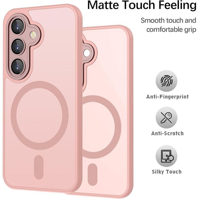 Coque Antichoc - BOOLING - pour Samsung Galaxy S26 Plus - Cercle Magnétique Protection Caméra - Rose