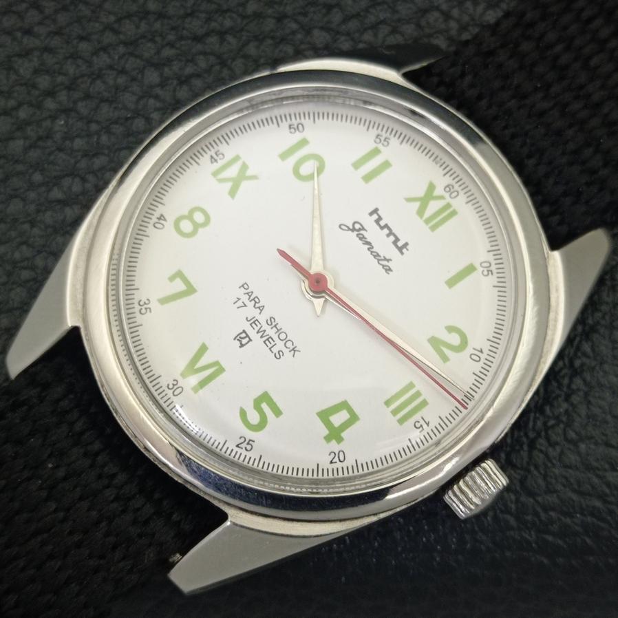 USED AUTHENTIC HMT JANATA MENS HAND-WINDING INDIAN WHITE DIAL WATCH A430086-2 R101-a430086