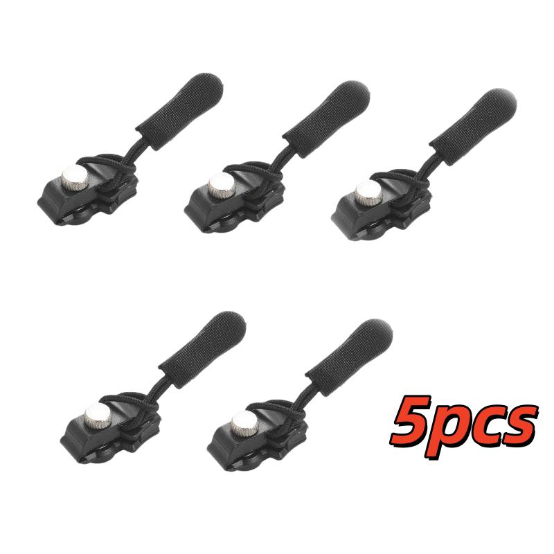 

5pcs Zipper Repair Kit - Detachable Zipper Pulls for Bags, Coats, Clothes, Shoes, No Tools Needed, Replacement Zipper Heads 5pcs чорний