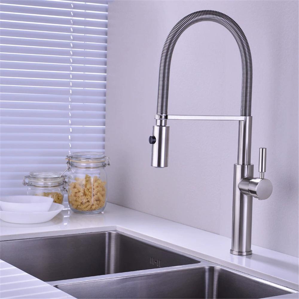 Tuqiu Pull out Kitchen faucet Brushed Gold kitchen sink Mixer tap Total Brass kitchen faucet vanity water tap faucet sink faucet