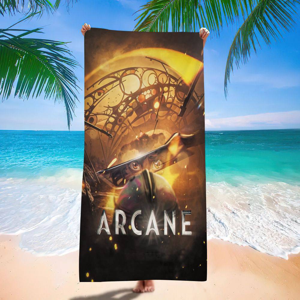 A-Arcanes Seizoen 2 J-Jinxs VI Graffiti Microfiber Printed Beach Towel Mountain Climbing Yoga Beach Swimming Running Absorbent Soft