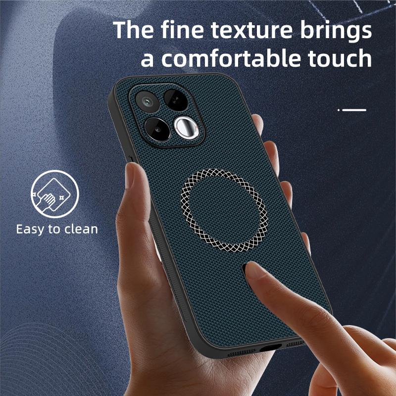 For Realme 16T 5G Case Business Triangular Texture Magnetic Shockproof Leather Anti-slip Cover For Realme 16T 5G Bumper