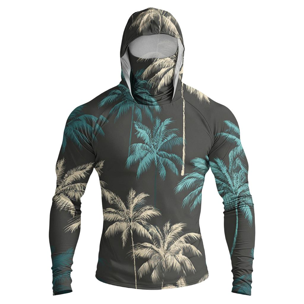Men's Casual Drop-Shoulder Hooded Long-Sleeve Shirt