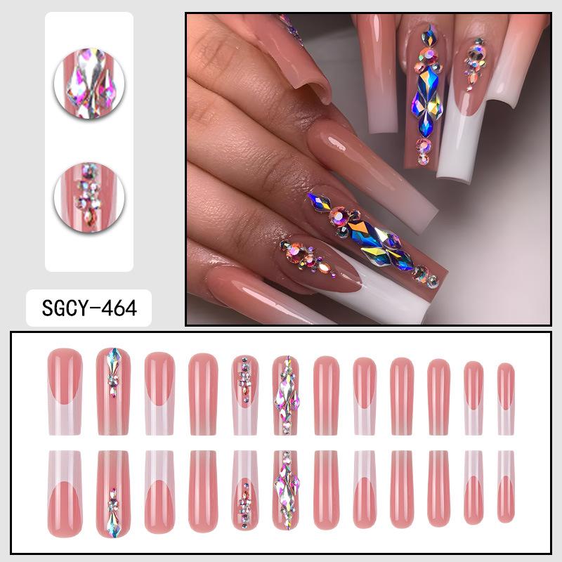 O8 Long Nail Art Tips - European & American High-End Wearable Summer Stickers
