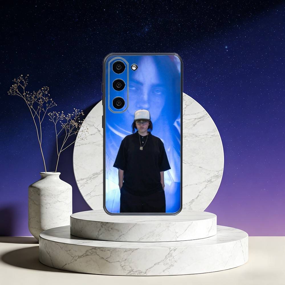 Billie B-BLUE Eilish Singer Phone Case For Samsung Galaxy A73,A72,A71,A70,A53,A52,A51,Others Soft Black Cover