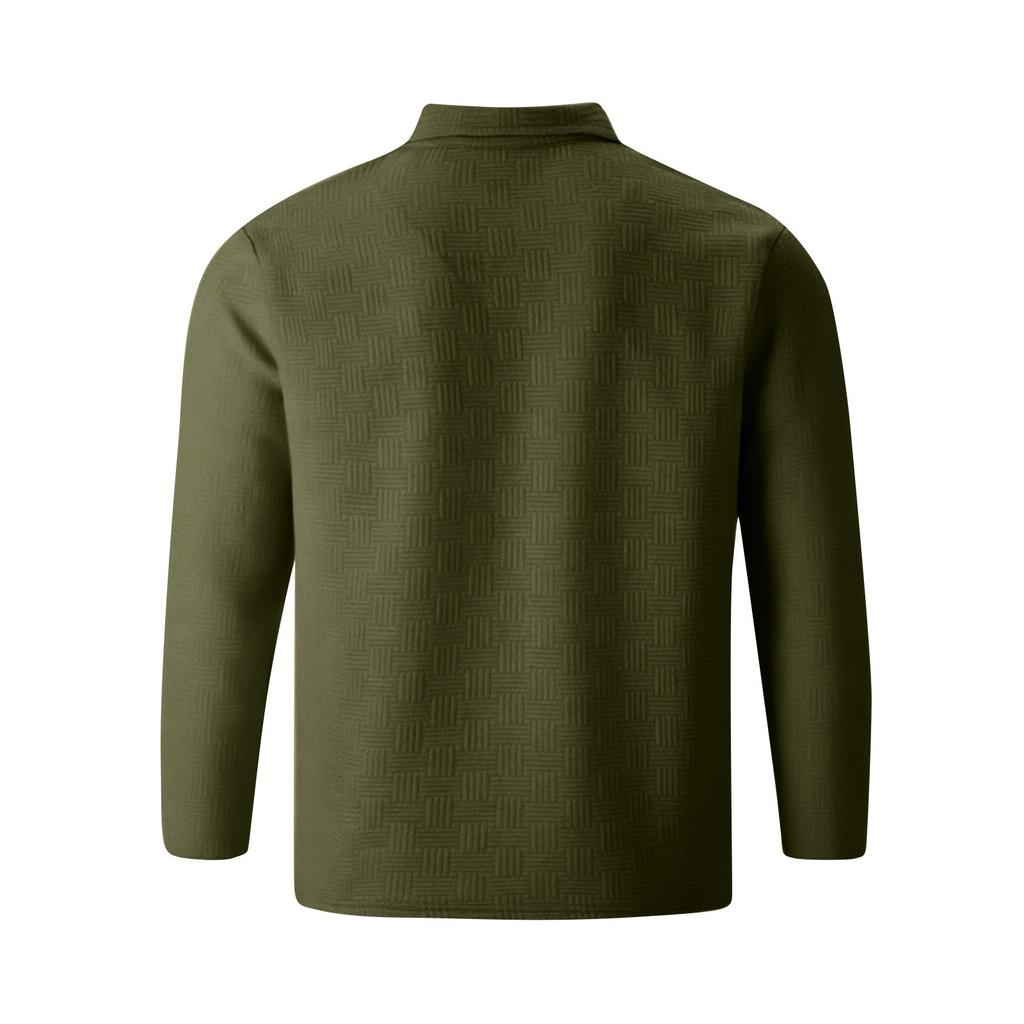 Men's Solid Color Sports Button Lapel Long Sleeve Tops Men's Casual Fashion Long Sleeve Tops