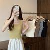Women's Slim-Fit Brushed Fleece Thermal Vest with Chest Pads - Sleeveless Autumn/Winter Top