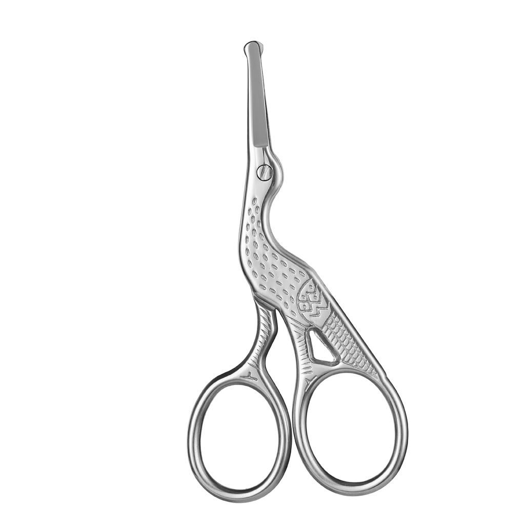 Ouriner Facial Hair Scissors Rounded Professional Stainless Steel Mustache Nose Hair Beard Eyebrows Eyelashes Trimming Clippers