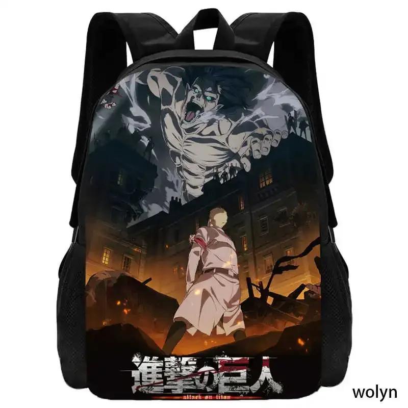 Cartoon School Bags for Boys Girls ,Mochila Attack On Titan School Backpack for Kindergarten,Cute Light Weight Kids Bags